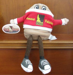 "Spuddy Buddy," a figure that promotes Idaho potatoes, was among the "Idaho trinkets" that U.S. Sen. Jim Risch presented to Idaho military members he met while on a tour of the Middle East. Risch's trip also included meetings with the heads of state of five nations; he's Idaho's first senator on the Senate Foreign Relations and Intelligence committees in nearly three decades; the last one was Sen. Frank Church. (Betsy Russell / The Spokesman-Review)