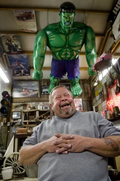 Ed Magnuson is a collector of sorts. He has  memorabilia, a mini stagecoach, a re-created diner and much, much more in a garage next to his home near Shadle. (Colin Mulvany / The Spokesman-Review)