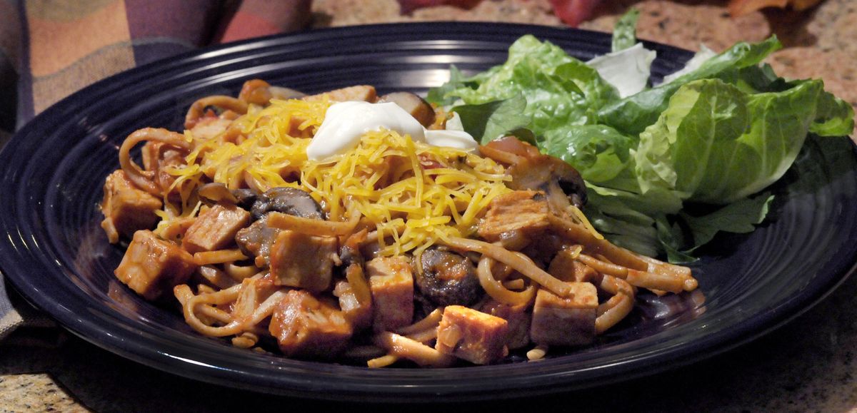 A hearty casserole with turkey, mushrooms and pasta with a light touch is a great way to serve leftover turkey.