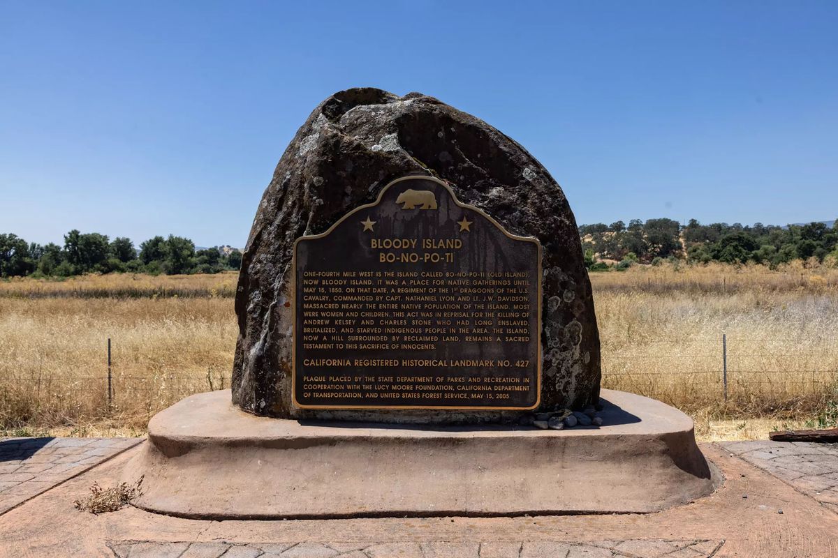 The site of the Bloody Island Massacre, a mass killing of indigenous Californians in 1850 by the U.S. Cavalry at Clear Lake in Lake County.  (Jason Armond/Los Angeles Times/TNS)