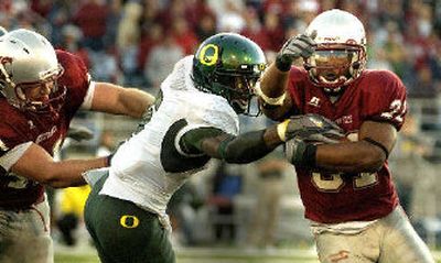 
Dwight Tardy, right, had several crucial runs against Oregon. 
 (Christopher Anderson / The Spokesman-Review)