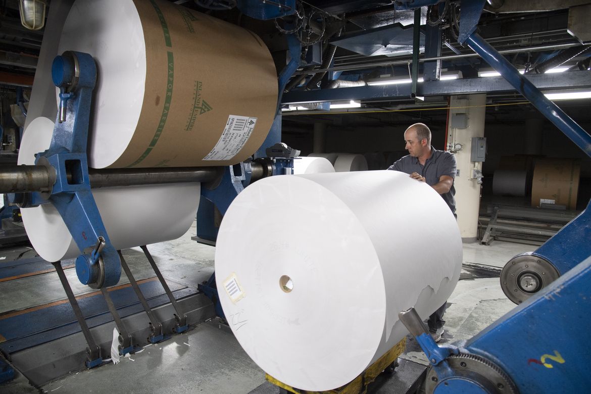 Goss Metro printing press in The SpokesmanReview production facility