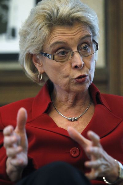 Gov. Chris Gregoire talks with the Associated Press in her office in Olympia. (Associated Press)
