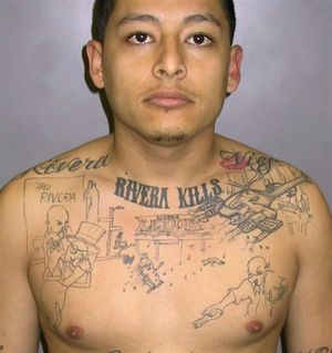 In this undated photo released by the L.A. County Sheriff's Dept. Anthony Garcia is shown. Garcia, 22, was convicted Wednesday, April 20, 2011, of first-degree murder and shooting at an occupied vehicle. Garcia a Southern California gang member who had a murder storyboard tattooed on his chest was convicted for killing a gang rival. The tattoo detailed the shooting of 23-year-old John Juarez in Pico Rivera on Jan. 23, 2004. (Los Angeles County Sheriff's Department) ( (Los Angeles County Sheriff's Department))