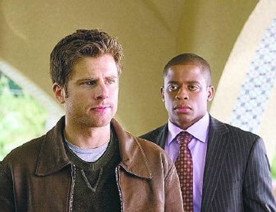James Roday, left, as Shawn Spencer, and Dule Hill as Burton Guster appear in the USA Network series