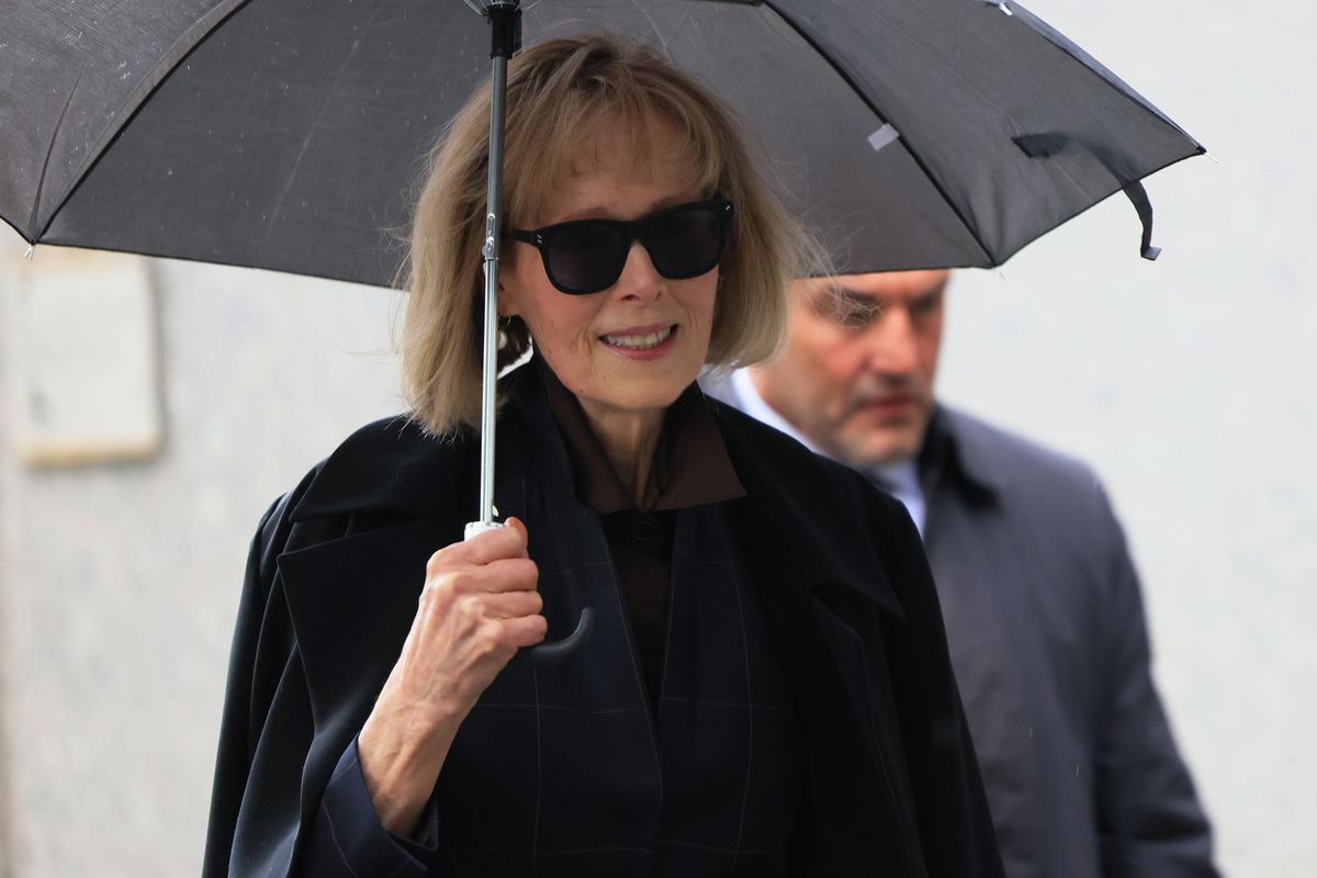 Magazine Columnist E. Jean Carroll arrives for her civil trial against former U.S. President Donald Trump at Manhattan Federal Court on May 4, 2023, in New York City.    (Michael M. Santiago/Getty Images North America/TNS)
