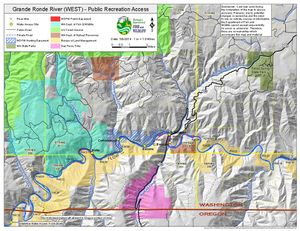Grande Ronde River access map. (Washington Department of Fish and Wildlife)