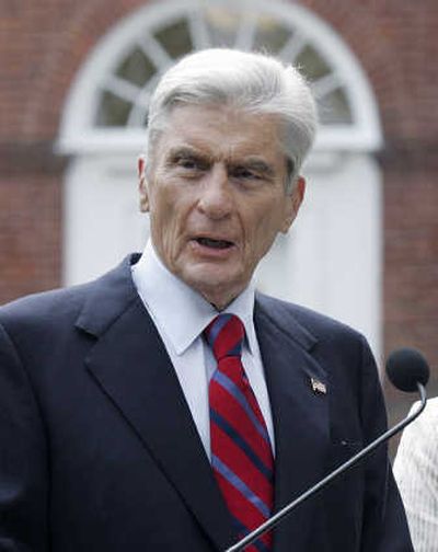 
Sen. John Warner, R-Va., announces at a Friday press conference at the University of Virginia in Charlottesville that he will not seek re-election to the U.S. Senate. Associated Press
 (Associated Press / The Spokesman-Review)