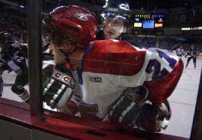 
 Myles Stoesz of the Spokane Chiefs, who leads the WHL in penalty minutes, is the team player that doesn't back down from anyone. 
 (Christopher Anderson/ / The Spokesman-Review)