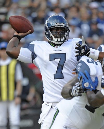 One of the first bits of advice Tarvaris Jackson, above, gave Seattle was to get Sidney Rice. (Associated Press)