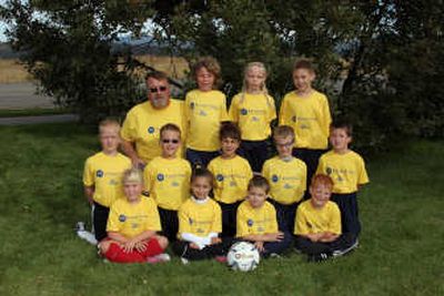 
U-8's division - Pioneer Title Co. (from left to right), top row, Coach Michael Wolf, Diana Nipp, Mallory Smith, Dereck Tonasket. Second row, Cassidy Wolf, Trevor Lafser, Noah Burton, Chase Cripps, Jayson Barr. Third row, Gracie Houchin, Mackenzie Ferris, Thomas Curtis, Payton Benson. Not pictured is Rebecca Rhoades. Photos courtesy of Post Falls Parks and Recreation Dept.
 (Photoscourtesy of Post Falls Parks and Recreation Dept. / The Spokesman-Review)