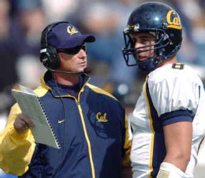 California head coach Jeff Tedford and quarterback Aaron Rodgers have the Golden Bears flying high this season with a No. 4 ranking in the AP poll.
(Associated Press / The Spokesman-Review)