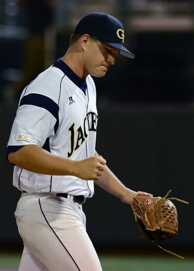 Georgia Tech’s Josh Heddinger shut out Vanderbilt on two hits, leaving No. 2 seed on the ropes. (Associated Press)
