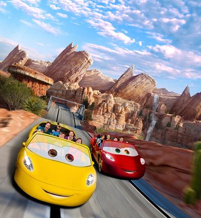 This artist's rendering shows a new Cars Land attraction, called Radiator Springs Racers, set to open on June 15.