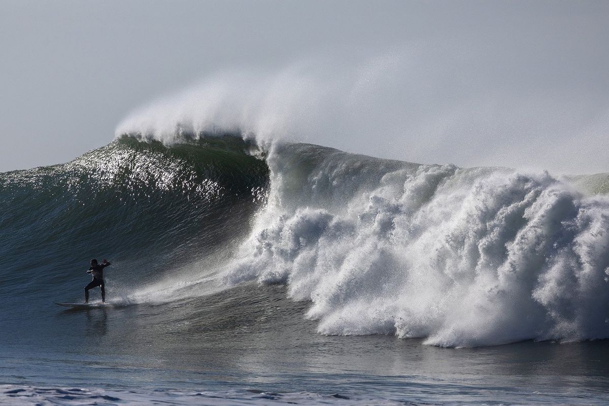 A surfer rides a wave at Surfer’s Point on Thursday in Ventura, Calif. (Brian van der Brug/Los Angeles Times/TNS)