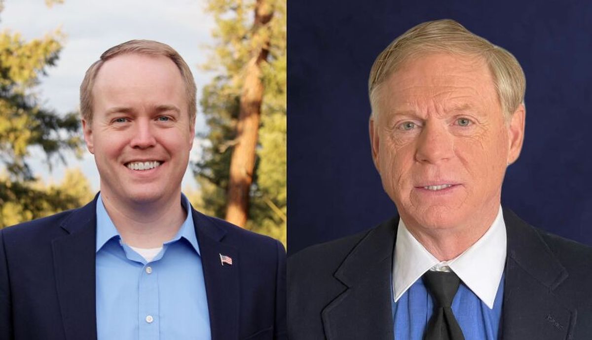 Spokane County Commissioner Josh Kerns, left, is defending his seat against Wild Bill Schreiner, right, in the November general election. 