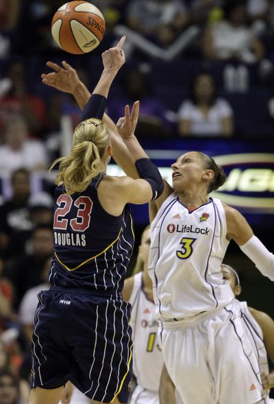 Indiana guard Katie Douglas scored 14 points against Phoenix. (Associated Press / The Spokesman-Review)