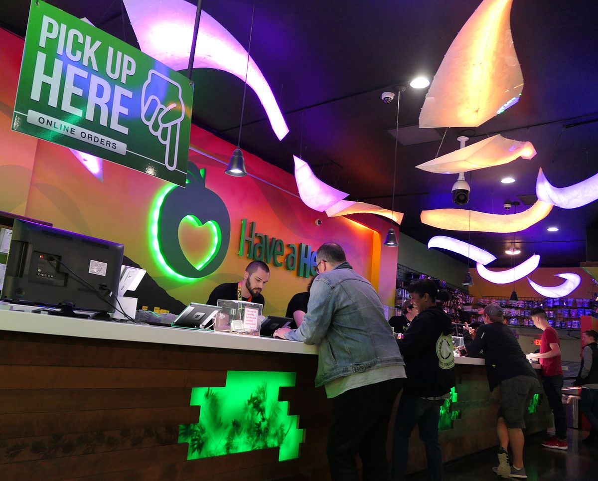 Have a Heart cannabis retailers let customers submit orders online and pay/pick-up in person.  (John Nelson / The Spokesman-Review)
