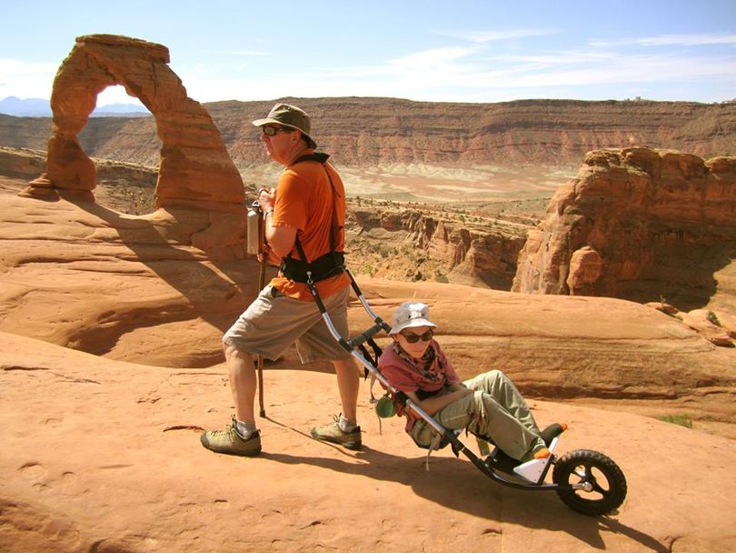 James Geier celebrated Fathers Day by hiking with his disabled son, Jonah, in Arches National Park. (courtesy)