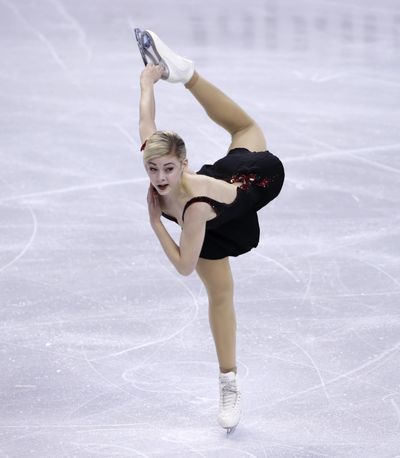 American Gracie Gold was the leader after Wednesday’s short program at the World Figure Skating Championships. (Elise Amendola / Associated Press)