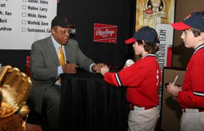 Willie Mays, who won 12 Gold Gloves, earned a spot on the all-time Rawlings team as voted by nearly 1 million fans and released Wednesday. PR Newswire
(PR Newswire / The Spokesman-Review)