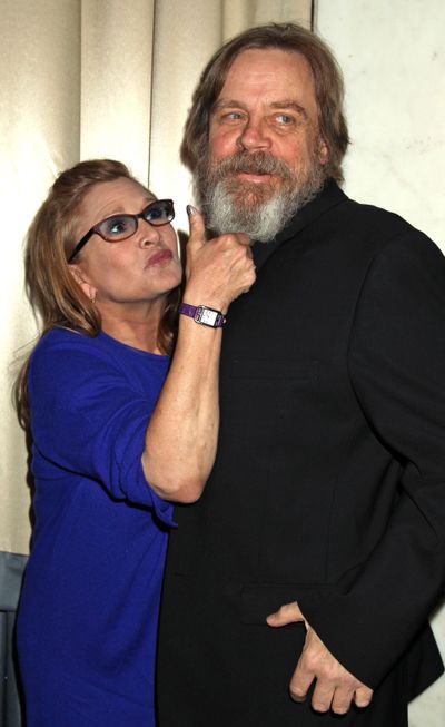 Carrie Fisher and Mark Hamill at a gala on Sept. 30, 2014, in Los Angeles. (Baxter / Tribune News Service)