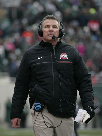 Urban Meyer’s Ohio State Buckeyes are No. 2 in the nation heading into Saturday’s home game against Michigan, which is ranked No. 3. (Al Goldis / Associated Press)