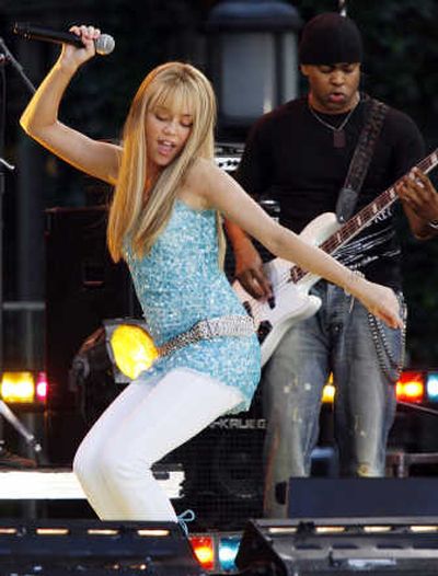 
Singer Miley Cyrus performs on stage during ABC's 