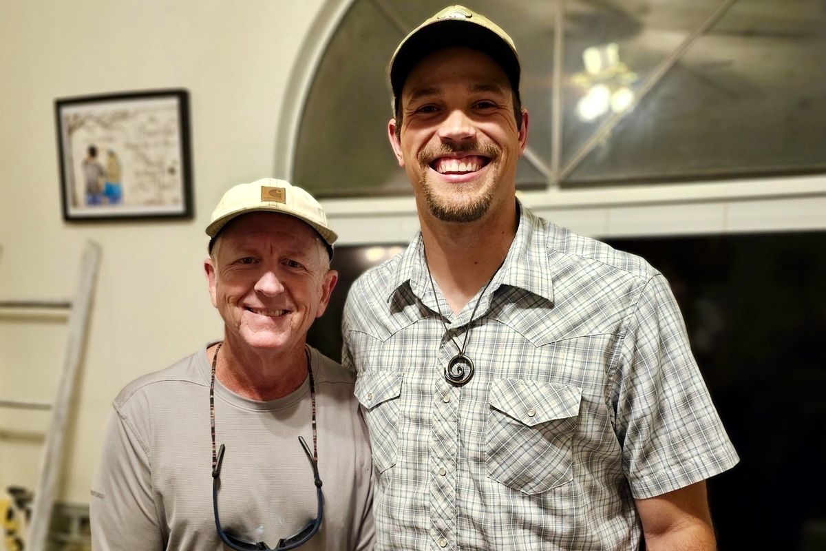 John Zeto Jr., left, with Colt Johnson, the man he rescued in Arizona