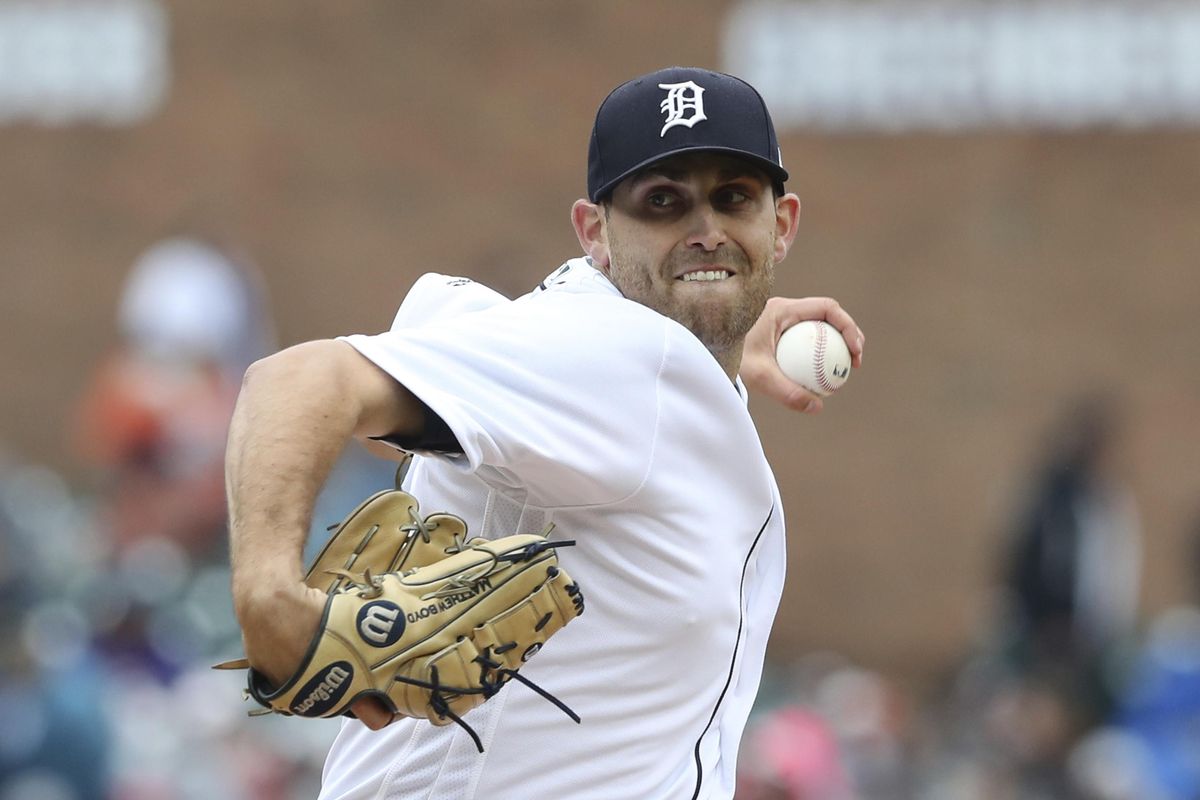 Detroit Tigers starting pitcher Matthew Boyd throws during the first inning of game one of a baseball doubleheader against the Seattle Mariners, Saturday, May 12, 2018, in Detroit. (Carlos Osorio / AP)
