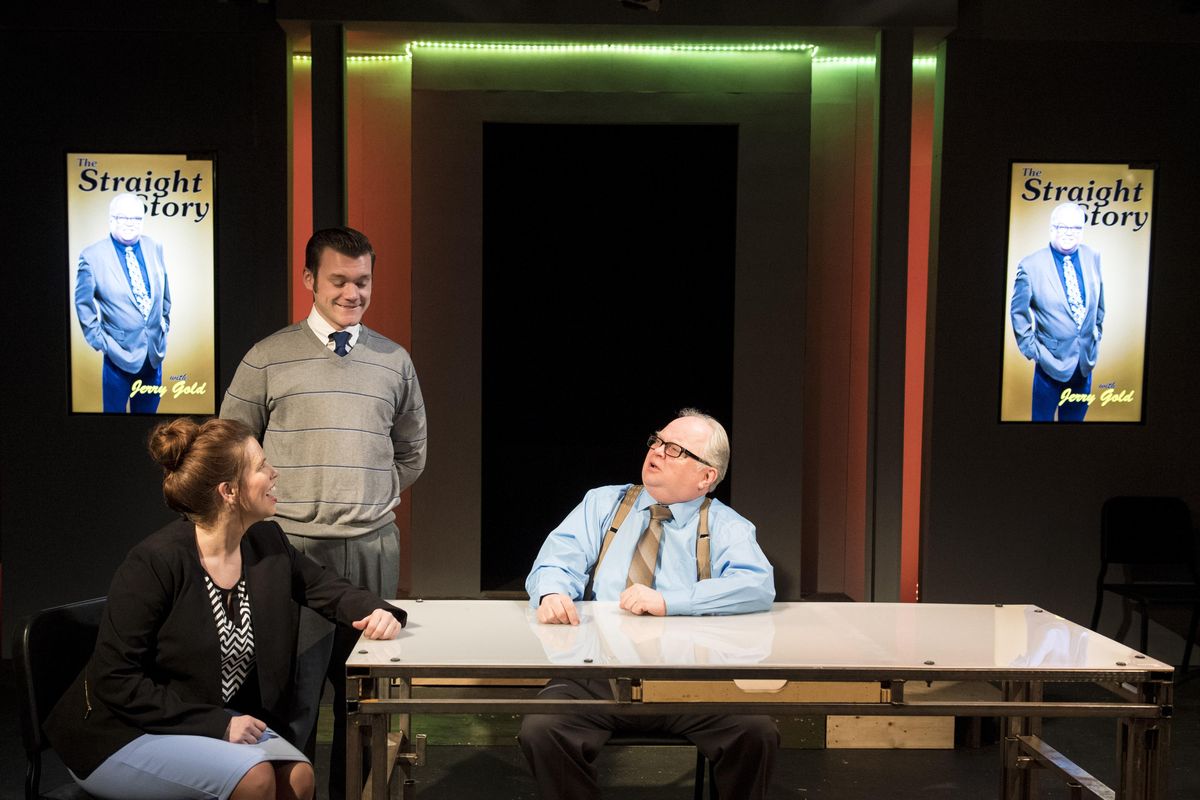 Actors left to right: Julie Berghammer (Catherine Powell), Dalin Tipton (Ellito Leeds) and Ron Ford (Jerry Gold) perform a scene from Spokane Civic Theatre, Studio Theatre production of Ò2.0 (Two_Point_Oh)Ó Colin Mulvany/THE SPOKESMAN-REVIEW (Colin Mulvany / The Spokesman-Review)