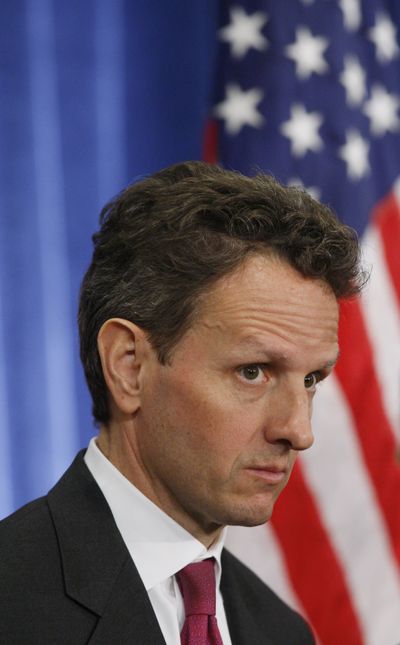 Geithner (Charles Dharapak / The Spokesman-Review)