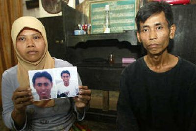 
Parents Siti Rokayah and Aday Hidayat said al-Qaida-linked terrorists recruited their eldest son, one of the suicide bombers who blew themselves up in Oct. 1 attacks on three crowded restaurants on Bali. 
 (Associated Press / The Spokesman-Review)
