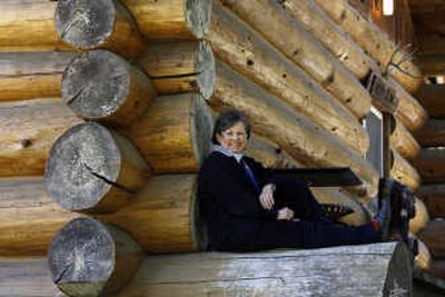 
Judy Mulhair built a 1,700-square- foot log cabin at the AYH Ranch Hostel on Vashon Island, Wash., using logs from the 10-acre property. Associated Press
 (Associated Press / The Spokesman-Review)