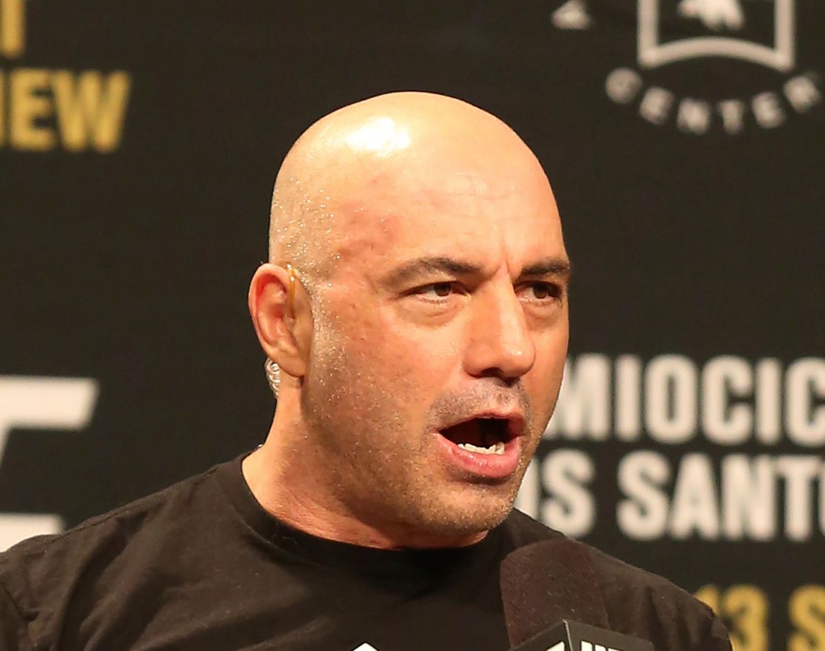 Joe Rogan is seen during a weigh-in before UFC 211 on Friday, May 12, 2017, in Dallas before UFC 211. Spotify’s popular U.S. podcaster has apologized after a video compilation surfaced that showed him using racial slurs in clips of episodes over a 12-year span. In a video posted on his Instagram account on Saturday, Feb. 5, 2022, Rogan who hosts a podcast called “The Joe Rogan Experience,” said his use of the slurs was the “most regretful and shameful thing that I’ve ever had to talk about publicly.” (Gregory Payan)