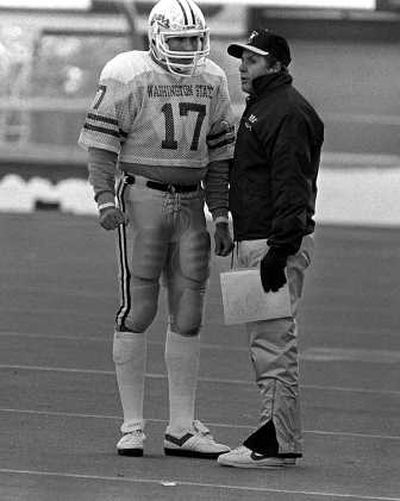 
WSU QB Mark Rypien and coach Jim Walden are shown at '83 Apple Cup. 
 (File / The Spokesman-Review)