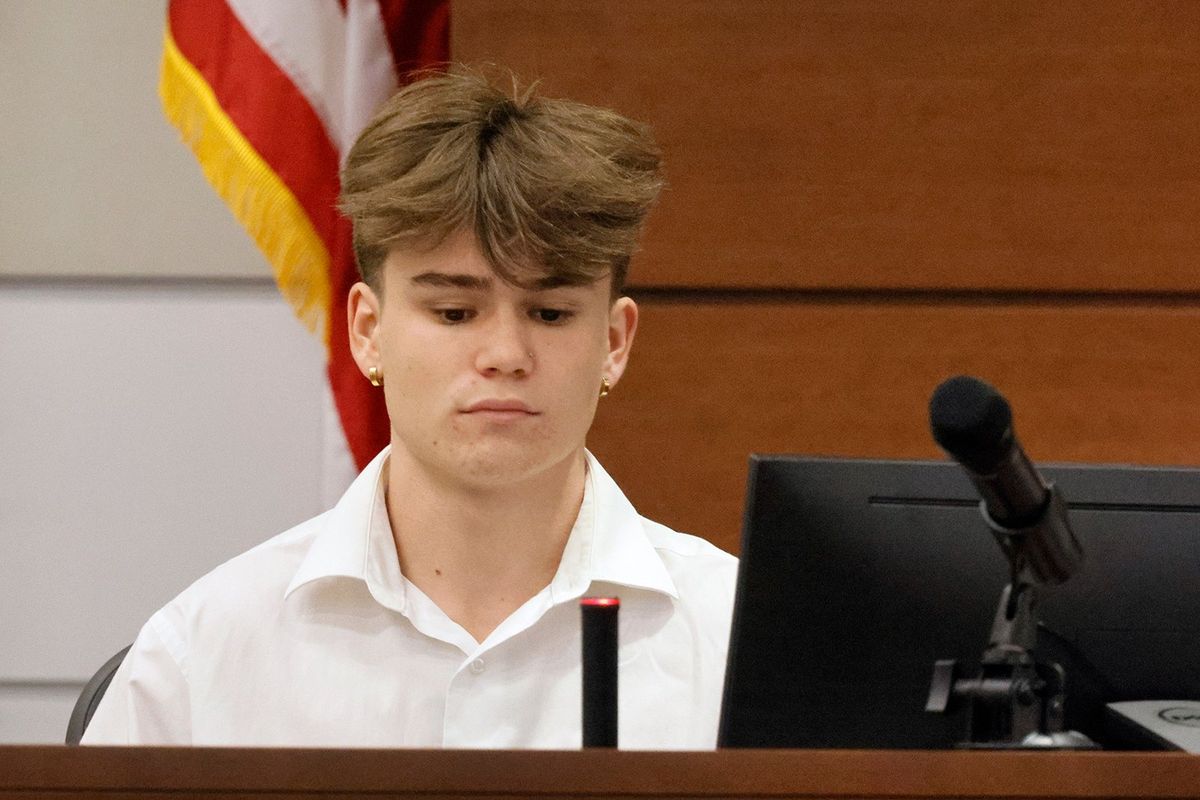 Former Marjory Stoneman Douglas High School student Alexander Dworet describes Tuesday the gunshot injuries he sustained to the back of his head.  (Mike Stocker/Sun Sentinel/TNS)