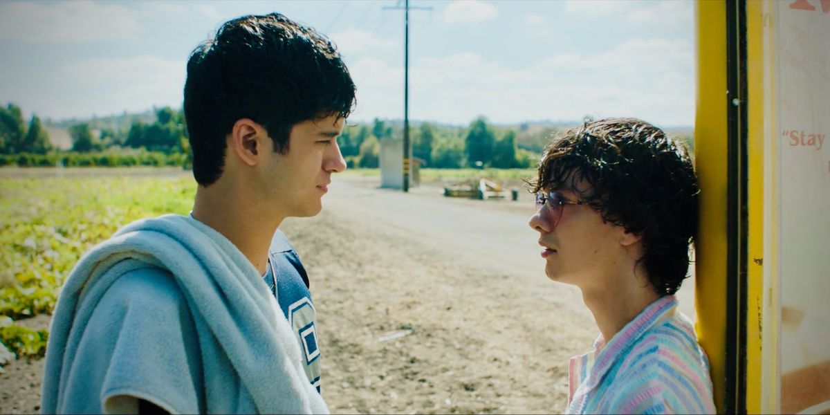 Max Pelayo, left, and Reese Gonzales in “Aristotle and Dante Discover the Secrets of the Universe.”  (Blue Fox Entertainment)