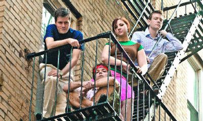 
From left, Marshall Sharer, Christian Maurice, Erin Maya Darke and Adam Hyland pose on the fire escape of the New York City apartment where they were rehearsing 