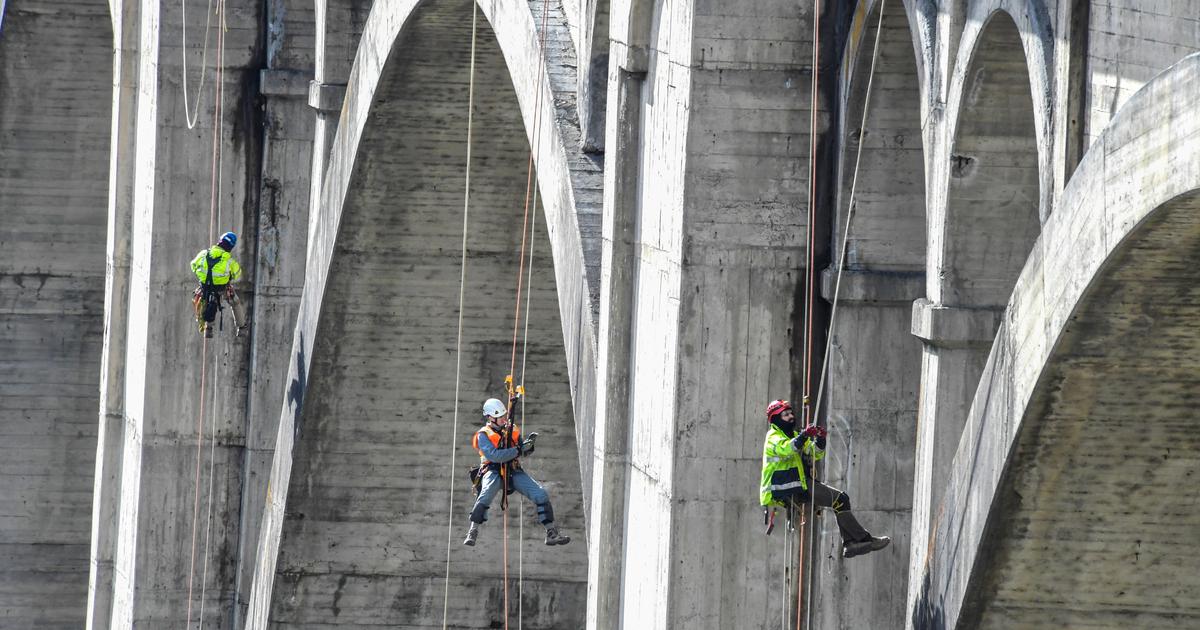 Getting There: Rappelling engineers get close-up look at aging Latah ...