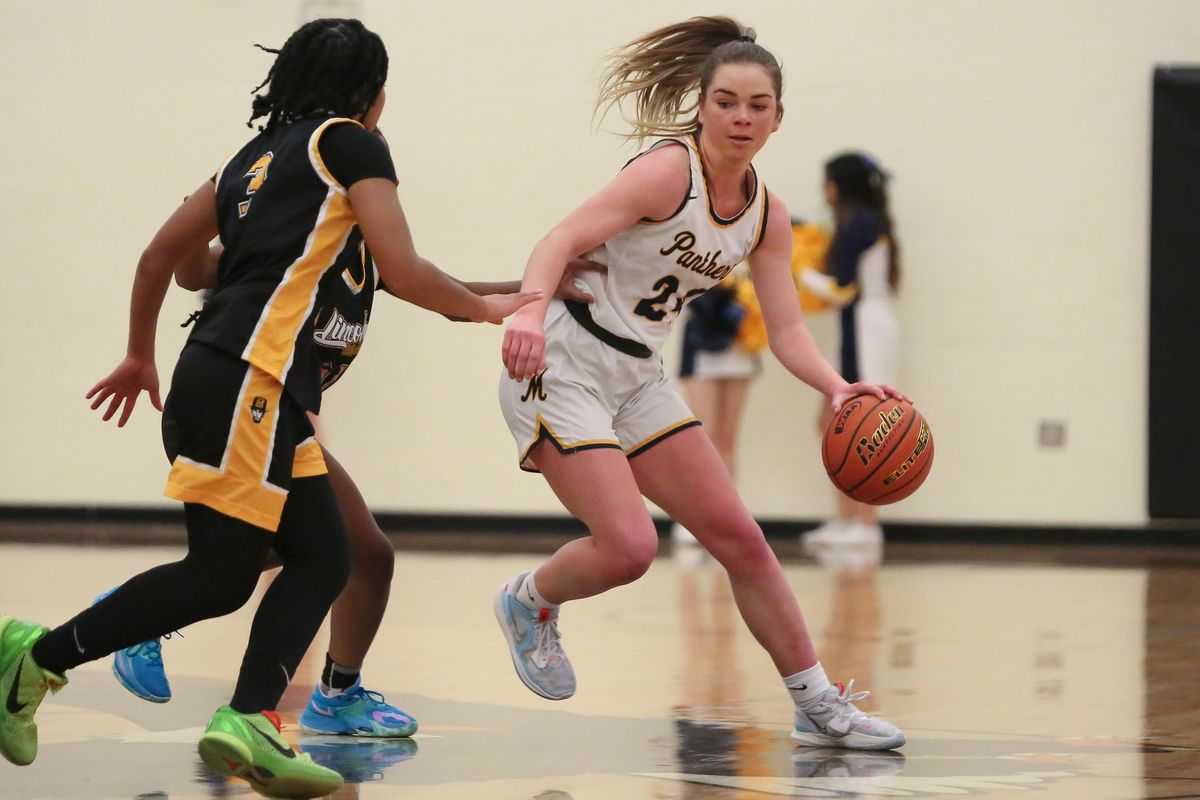 Mead’s Teryn Gardner brings the ball up against Lincoln (Tacoma) on Saturday in a State 3A opening-round game at West Valley High.  (Cheryl Nichols/For The Spokesman-Review)
