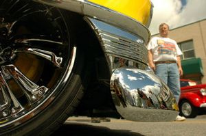 
Lowriders like this yellow and chrome Cadillac turned heads at Car d'Lane. Organizers expected 500 cars to be on display for the day-long show. 
 (Jesse Tinsley / The Spokesman-Review)