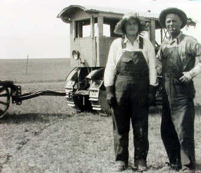 Bob and Helen (Nellie) Guindon show off an earth-moving machine they used to construct reservoir dams right after their 1930 marriage in South Dakota. Photos courtesy of the Harder family
(Photo courtesy of the Harder family / The Spokesman-Review)