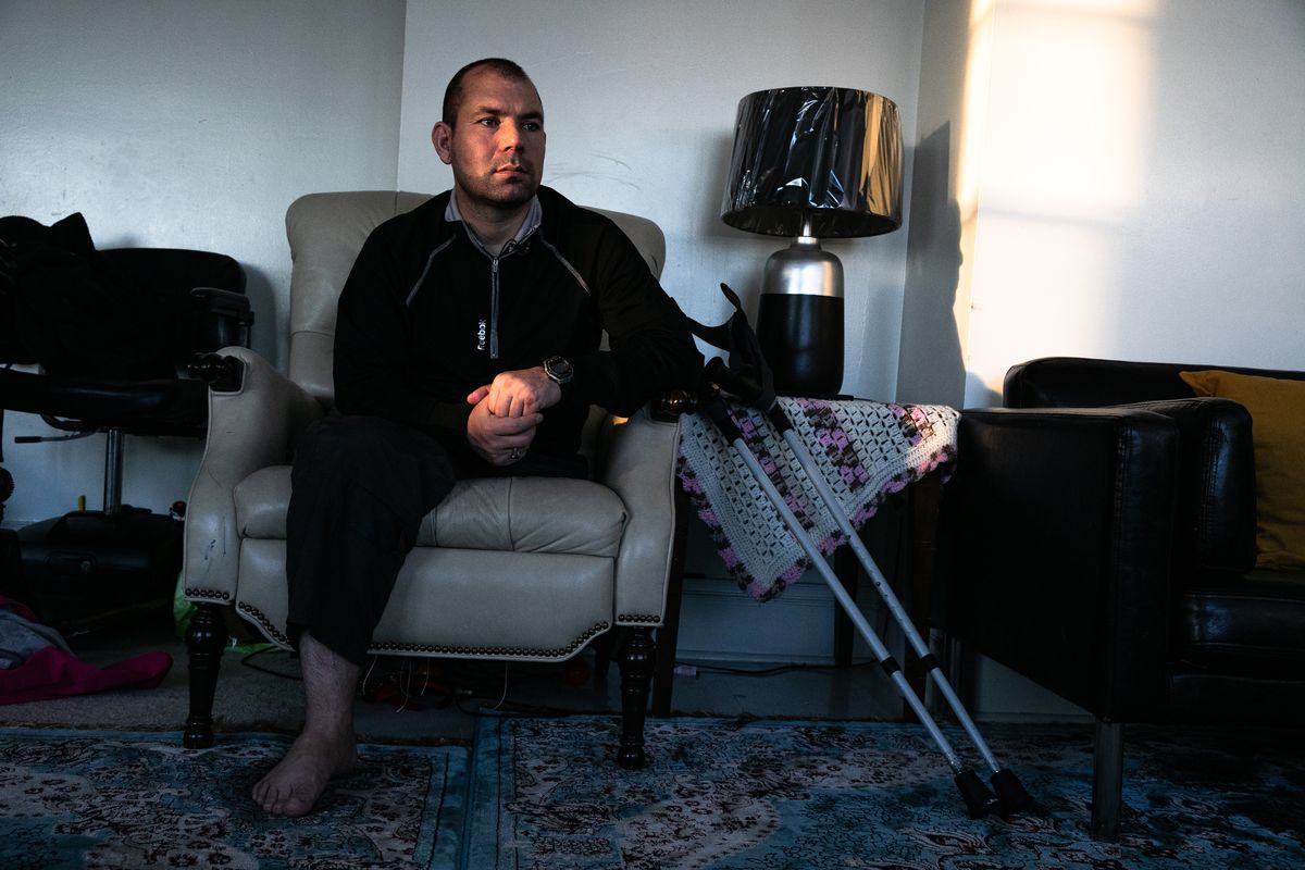 A Tabesh at his home in Baltimore.    (Valerie Plesch/For The Washington Post)