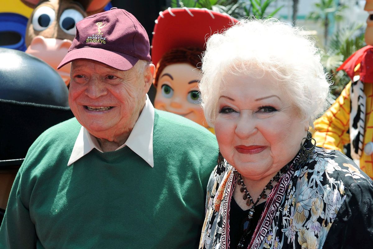 Estelle Harris, right, and Don Rickles arrive at the world premiere of “Toy Story 3,” on June 13, 2010, at The El Capitan Theater in Los Angeles.  (Katy Winn)