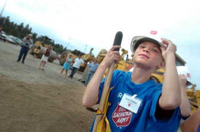 
Emily Callahan, 9, prepares to join other children Wednesday for the groundbreaking of the Kroc Center in Coeur d'Alene. 
 (Jesse Tinsley / The Spokesman-Review)