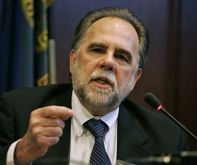 In this Jan. 5, 2012 file photo, Idaho Rep. Vito Barbieri talks with reporters at the Capitol building in Boise. (AP file photo)