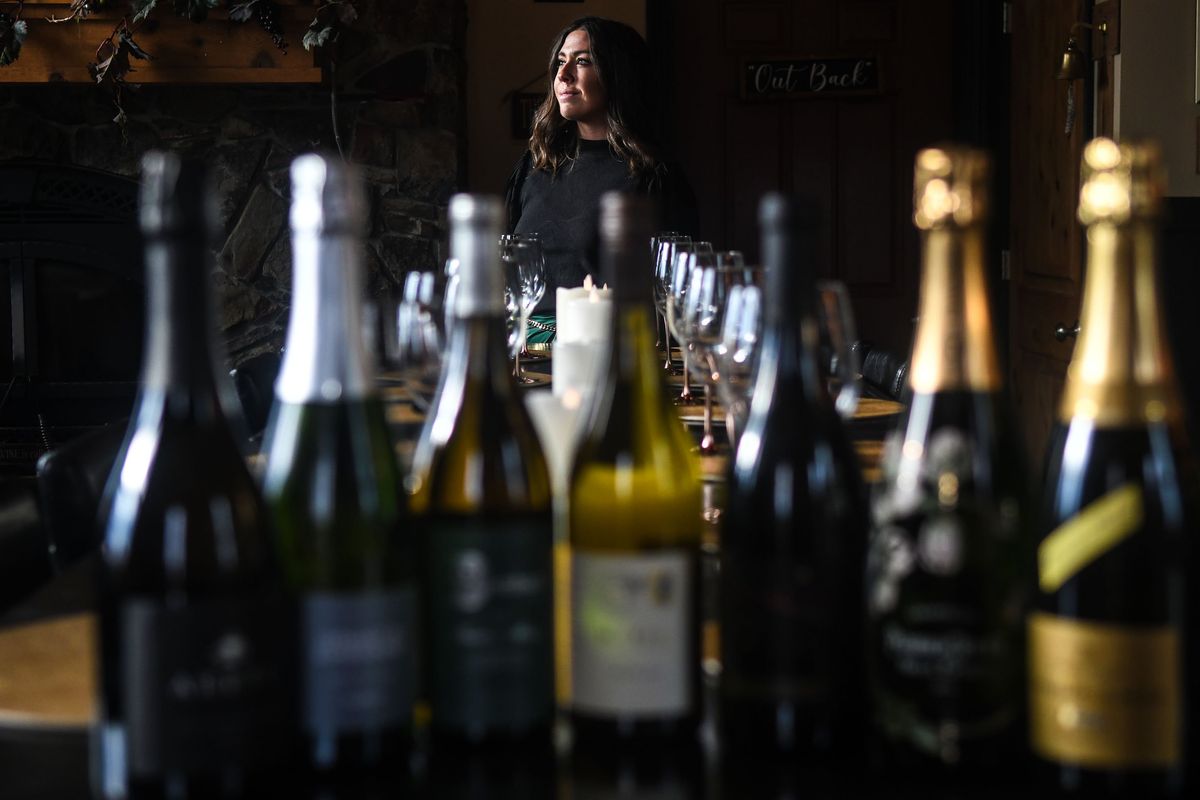 Candle In The Woods wine steward Noelle Otersen Laparco talks about her recomendations for Thanksgiving wine pairings at the restaurant in Athol on Thursday, Nov. 11, 2022.  (Kathy Plonka/The Spokesman-Review)