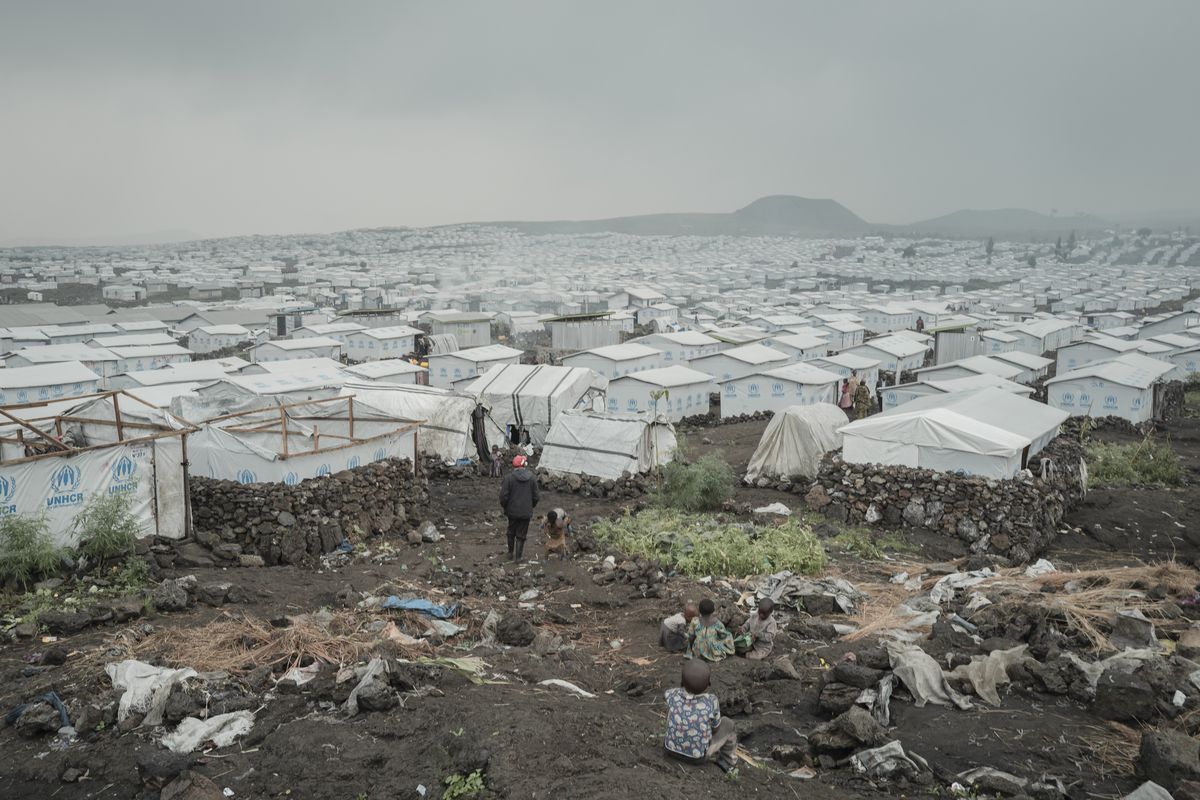 FILE -- A refugee camp near Goma in eastern Democratic Republic of Congo, Feb. 7, 2025. After halting a U.S. resettlement program for Afghans who helped the American war effort, President Donald Trump is in talks to send as many as 1,100 of them to the Democratic Republic of Congo, an aid worker briefed on the plan said Tuesday, April 21, 2026. (Guerchom Ndebo/The New York Times)  (GUERCHOM NDEBO)
