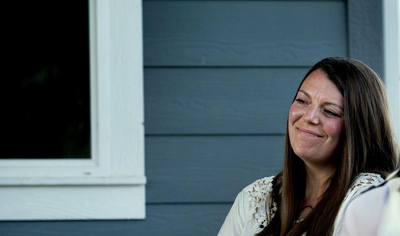 Sgt. Greg Moore’s wife Lindy Moore is pictured May 14, 2015, at her home in Coeur d’Alene. (Kathy Plonka / The Spokesman-Review)